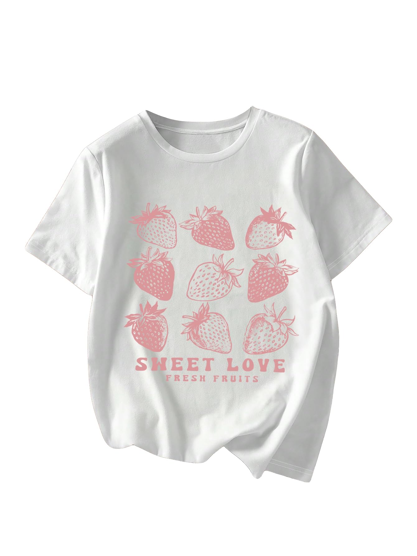 RoseSeek Women's Graphic Letter Tee Crew Neck Trendy Summer Vintage T Shirt