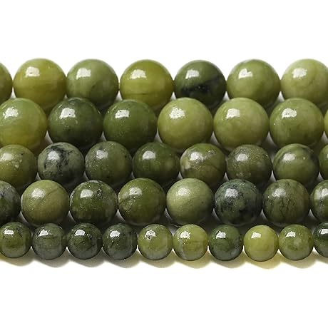 Natural Green Jade Loose Beads for Jewelry Making