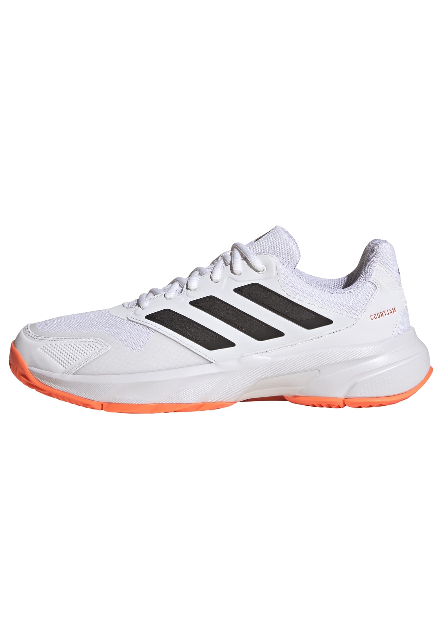 adidas Men's Courtjam Control 3 Tennis Shoes, FTWR White/core Black/Lucid Orange, 7.5 UK