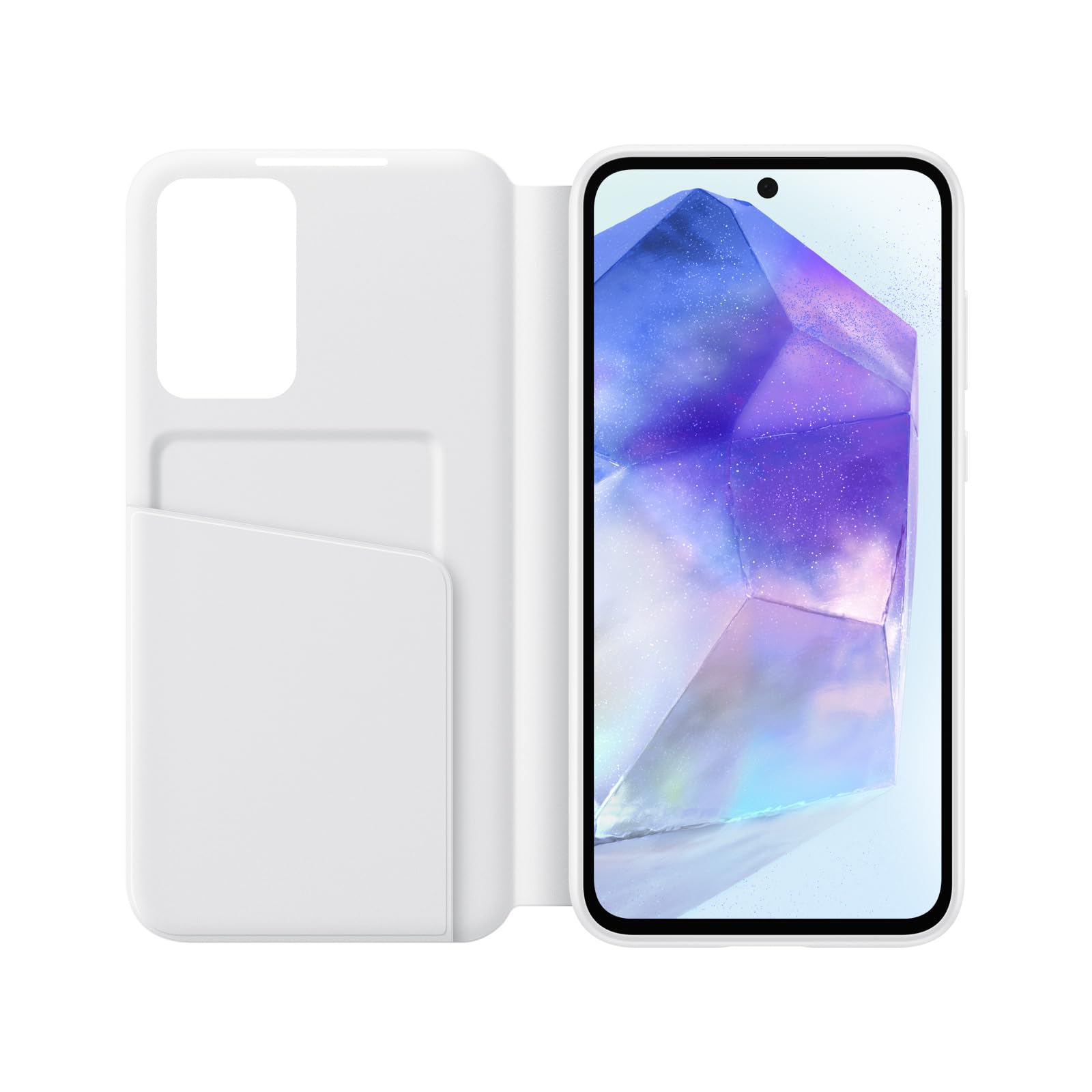 Samsung Galaxy ホワイト　携帯ケース付き Amazon.co.jp: Galaxy A55 Smart View Wallet Case|ホワイト