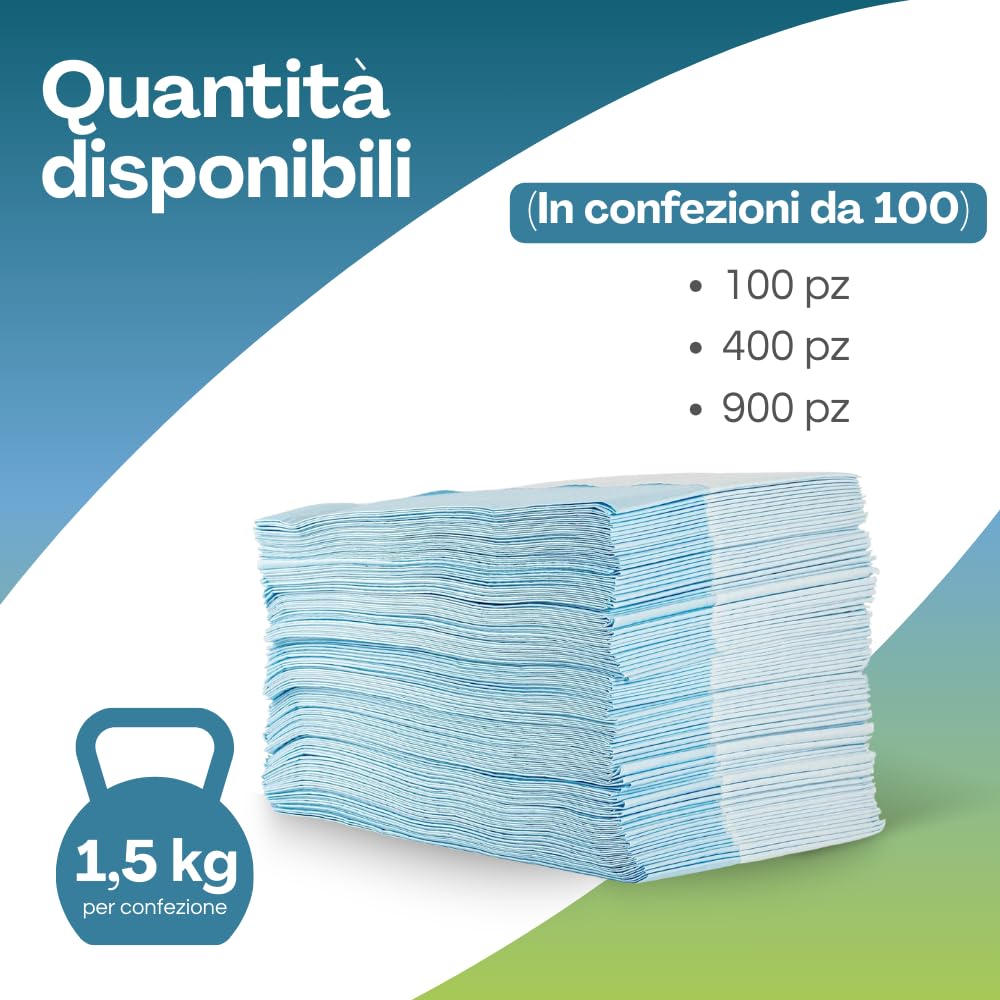 VIRSUS 100 Bavagli monouso impermeabili per Adulti e Anziani, misura 37x68 cm di colore azzurro, in polietilene e cellulosa con colletto anti-strappo rinforzato e tasca raccogli cibo