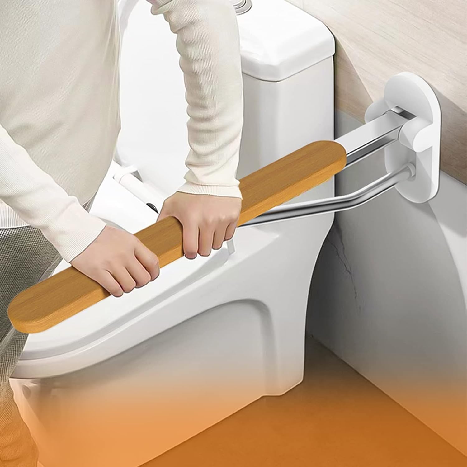 Barra de apoyo para inodoro abatible, barras de apoyo plegables para el cuarto de baño, barras de seguridad abatibles para la ducha y asidero de pared para personas mayores y ancianos.