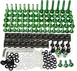 WYNMOTO Full Fairings Bolt Kit For Suzuki GSXR600 GSXR750 K1 2000 2001 2002 2003 GSXR-600 gsxr-750 00 01 02 03 Aluminum Fasteners Body Kits Screws Hardware Clips (Green)