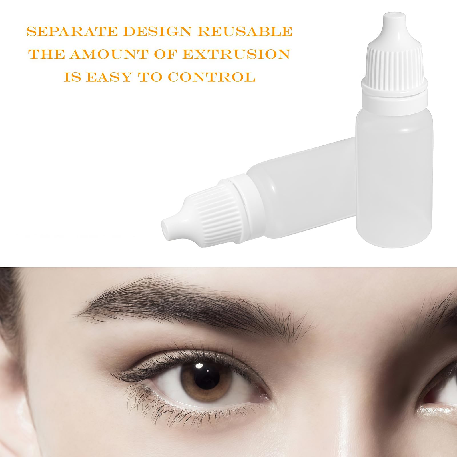 erioctry 50 szt., 30 ml, puste plastikowe butelki z kroplomierzem (krople zatyczki można usunąć), przenośna plastikowa butelka z kroplomierzem do oczu, pojemniki do wielokrotnego napełniania (30 ml)