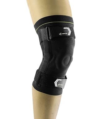 DonJoy Performance Hinged Knit Knee for Overuse Injuries & Mild Sprains - Adjustable Knee Sleeve for Athletes and Active Users, Medium