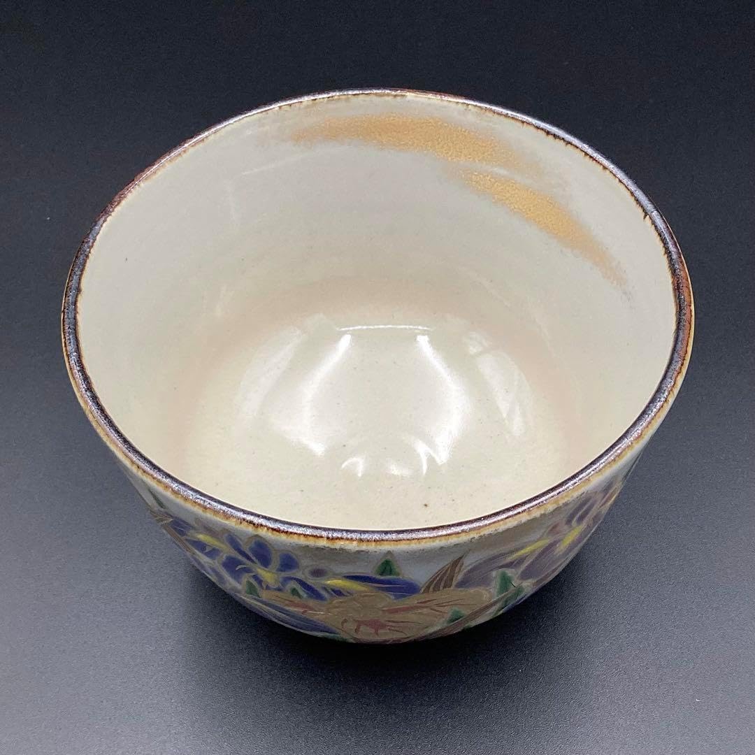 茶道具 茶碗 乾山 金泥 槍梅 杣山焼 南口閑粋 骨董品 茶道具 茶碗 乾山