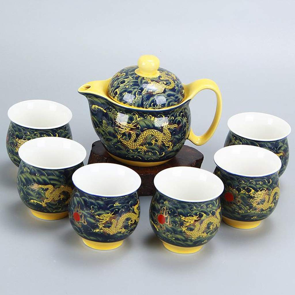 Zestaw do herbaty, zestaw stołowy, chiński ceramiczny zestaw do herbaty Kung Fu, porcelanowa filiżanka do herbaty, zestaw do herbaty Dragon Teapot, filiżanka do herbaty Kung Fu Teaset