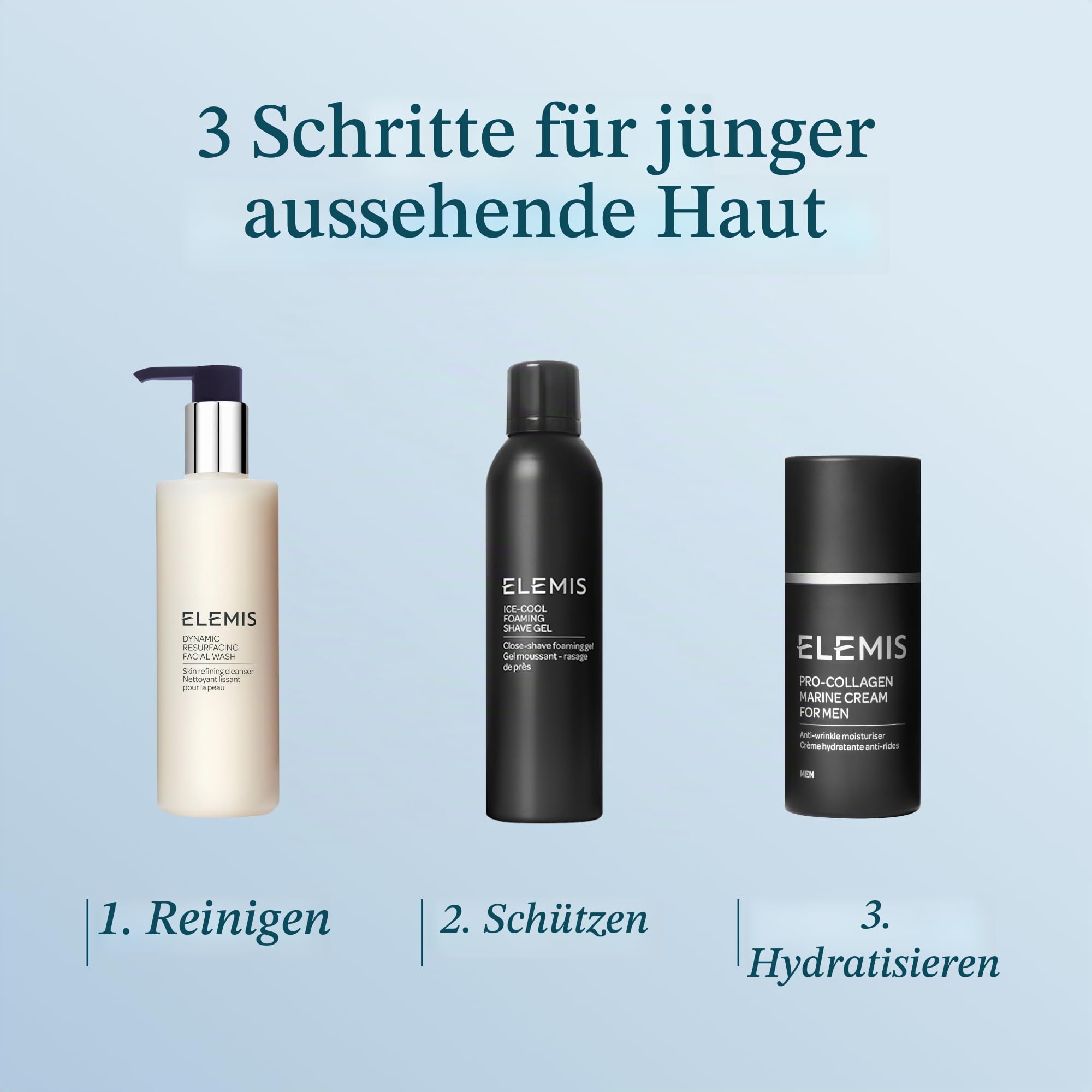 ELEMIS Pro-Collagen Marine Cream for Men 30 ml – tägliche Anti-Falten-Feuchtigkeitscreme, feuchtigkeitsspendende Gesichtscreme gegen feine Linien und Falten, leichte Textur. | Leichte Anti-Aging-Feuchtigkeitscreme für die Männerhautpflege. Hilft, die Haut