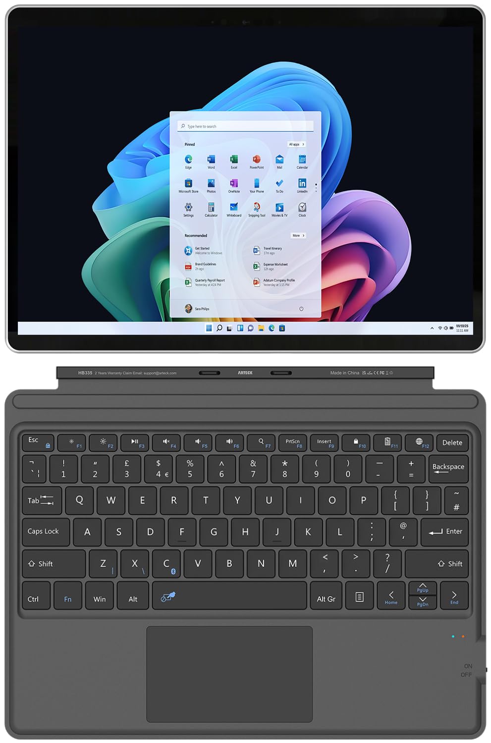 Amazon.com: Arteck Microsoft Surface Pro Keyboard Type Cover