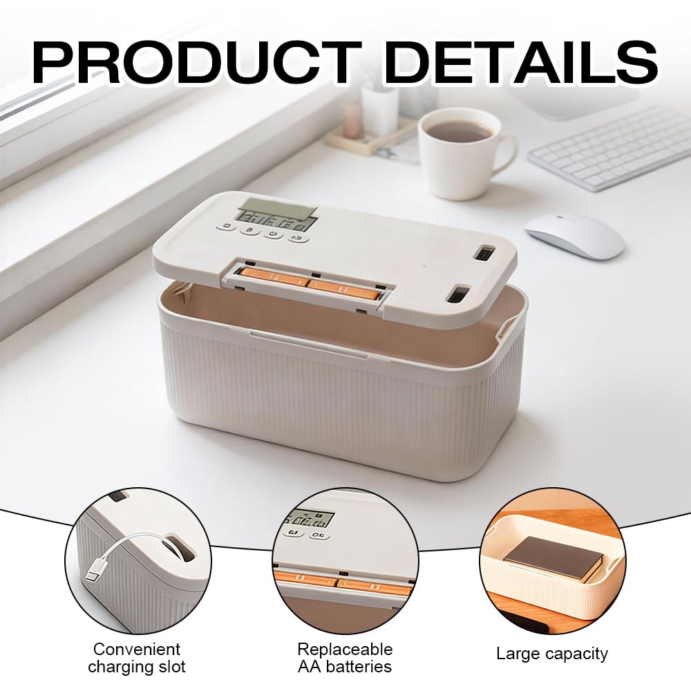 Caja con Temporizador y Bloqueo Seguro, Caja fuerte con Temporizador, Caja de Seguridad con Temporizador, Caja de Seguridad de Autocontrol para Desenchufar Teléfonos y Control de Adicciones