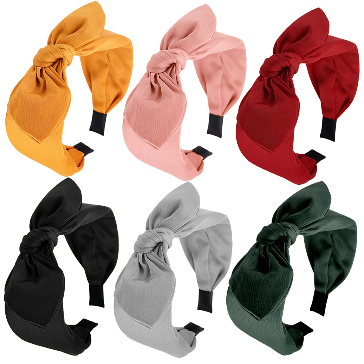 6pcs Knotted Bow Headbands, Women, Wide Turban, Top Knot  display picture 2