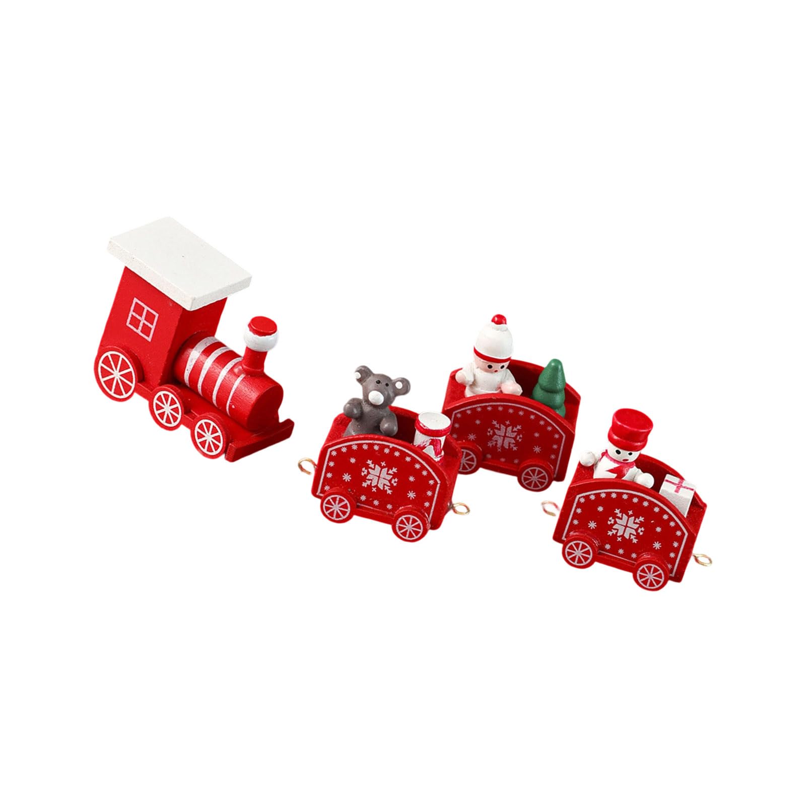 Xjdzineq User Friendly Wooden Christmas Decors Handcrafted Train Set Traditional Party Supplies for Family Gatherings Wooden Train Decors