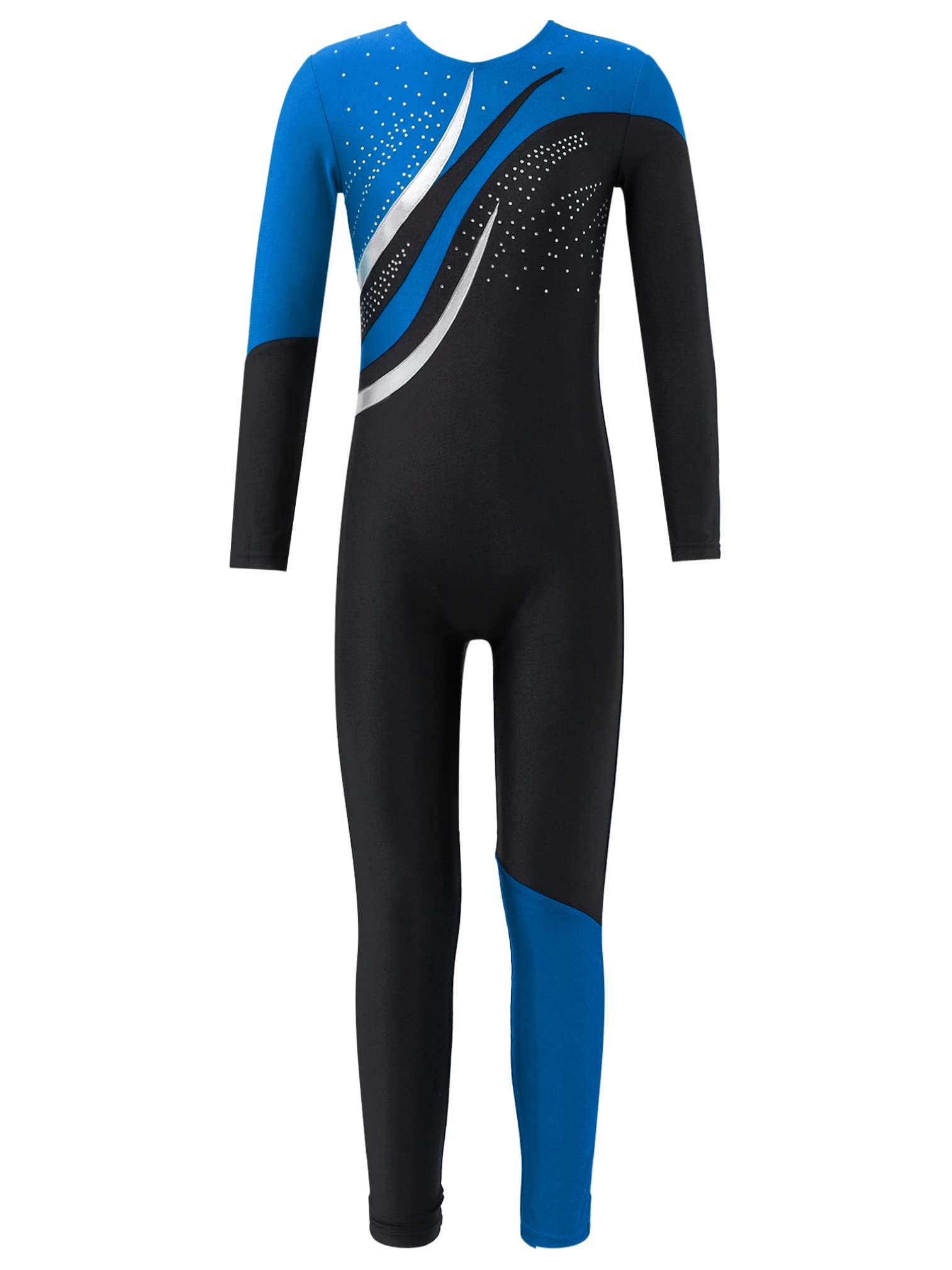 Agoky Maillot de Danza Gimnasia Leotardo para Niña Mono Manga Larga de Patinaje Artístico Body Ballet de Elástico Sólido Ropa de Deportiva Fitness Yoga 3-14 Años