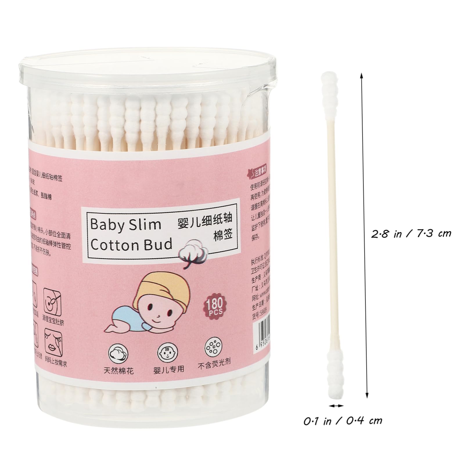 Gogogmee Double Ended Cotton Swabs for Care Multi Purpose Handle Cotton Sticks with Head Design for Ear Cleaning and Daily