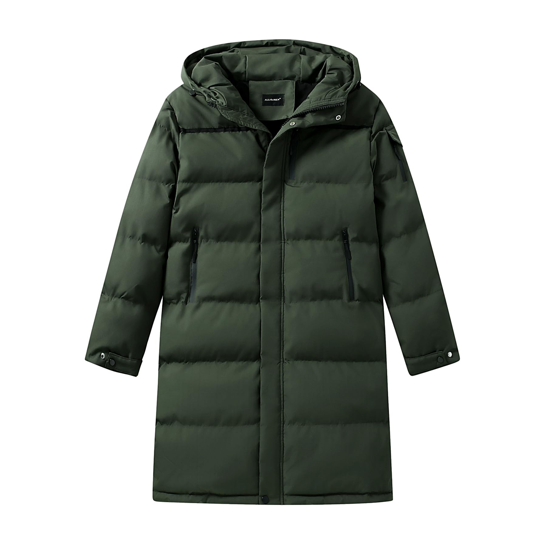 Allthemen Piumino da Uomo Giacca Invernale Lunga Trapuntata con Cappuccio Parka Caldo Cappotto a Vento di Grandi Dimensioni