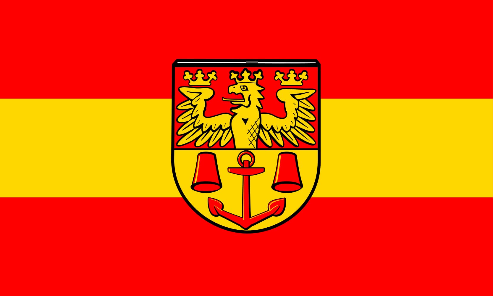 Drapeau Marienhafe grand format horizontal 1.35m² pavillon extérieur