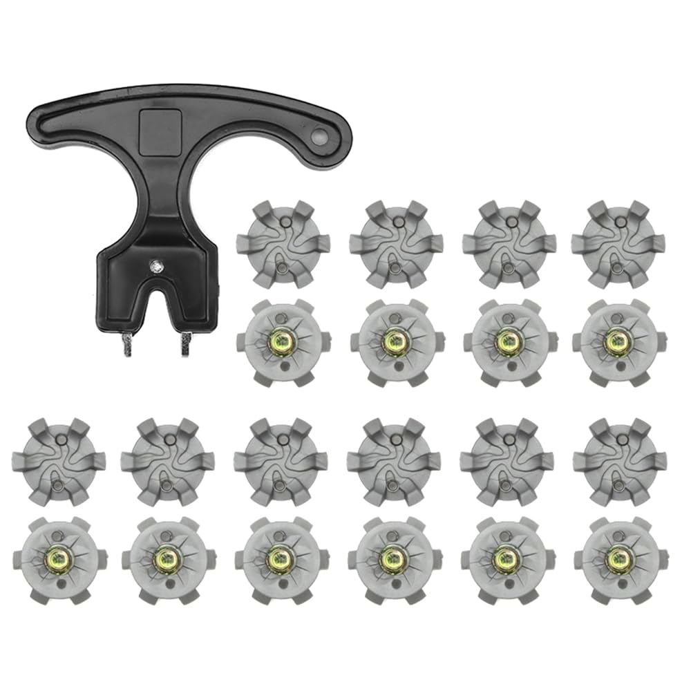 Clavos para Zapatos de Golf de 20 Piezas con Llave, Herramienta para Quitar Picos de Repuesto para la mayoría de los Zapatos de Golf