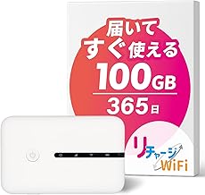 【リチャージWiFi】国内100ギガ付き/1年間 ポケットWiFi モバイルルーター 契約返却無し 月額費用無し 追加ギガチャージ機能付き【T7-100GB/365】