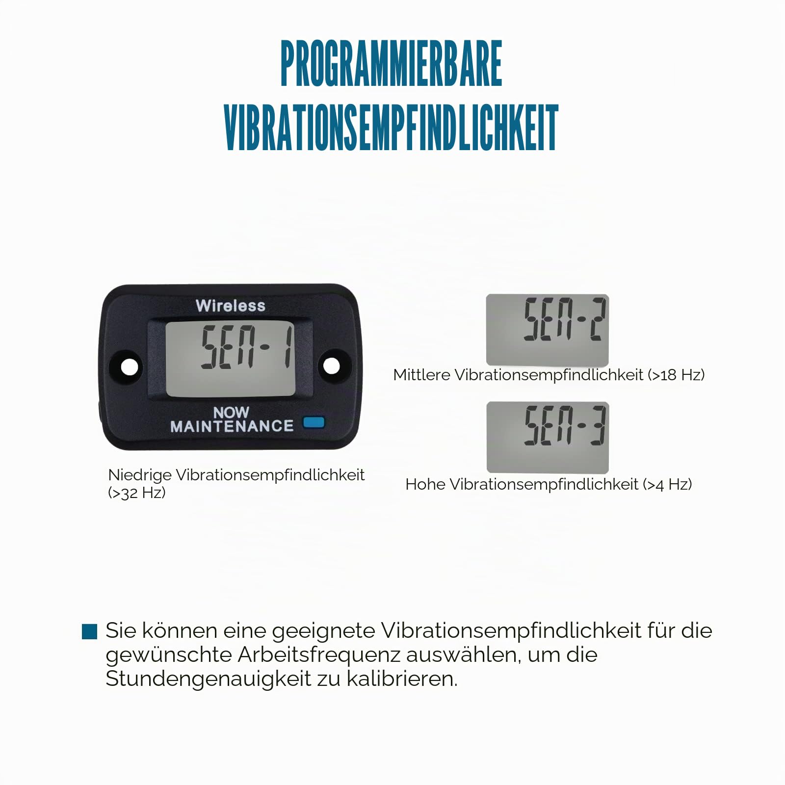 Runleader Digitaler Vibrationsaktivierter Urenteller-Messer RL-HM019D | Wartungserinnerungen,Geeignet Für Alle Gas- Oder Dieselmotoren,Für Rasenmäher,Kompressoren,Hochdruckreiniger
