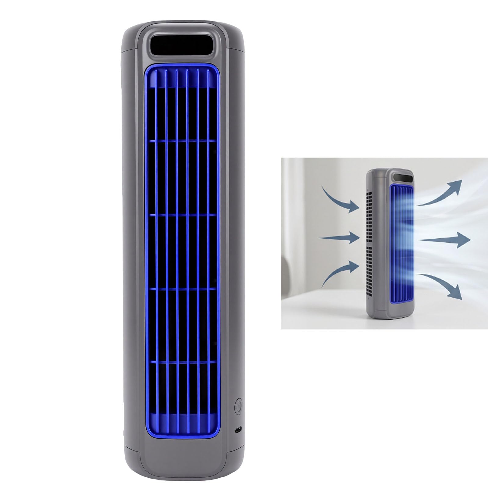 Fockety Ventilatore Circolatore D'Aria Portatile, Raffreddatore D'Aria da Tavolo Senza Lama a 3 velocità Motore Silenzioso a Levitazione Magnetica con Batteria da 2000 MAh, Ventola di