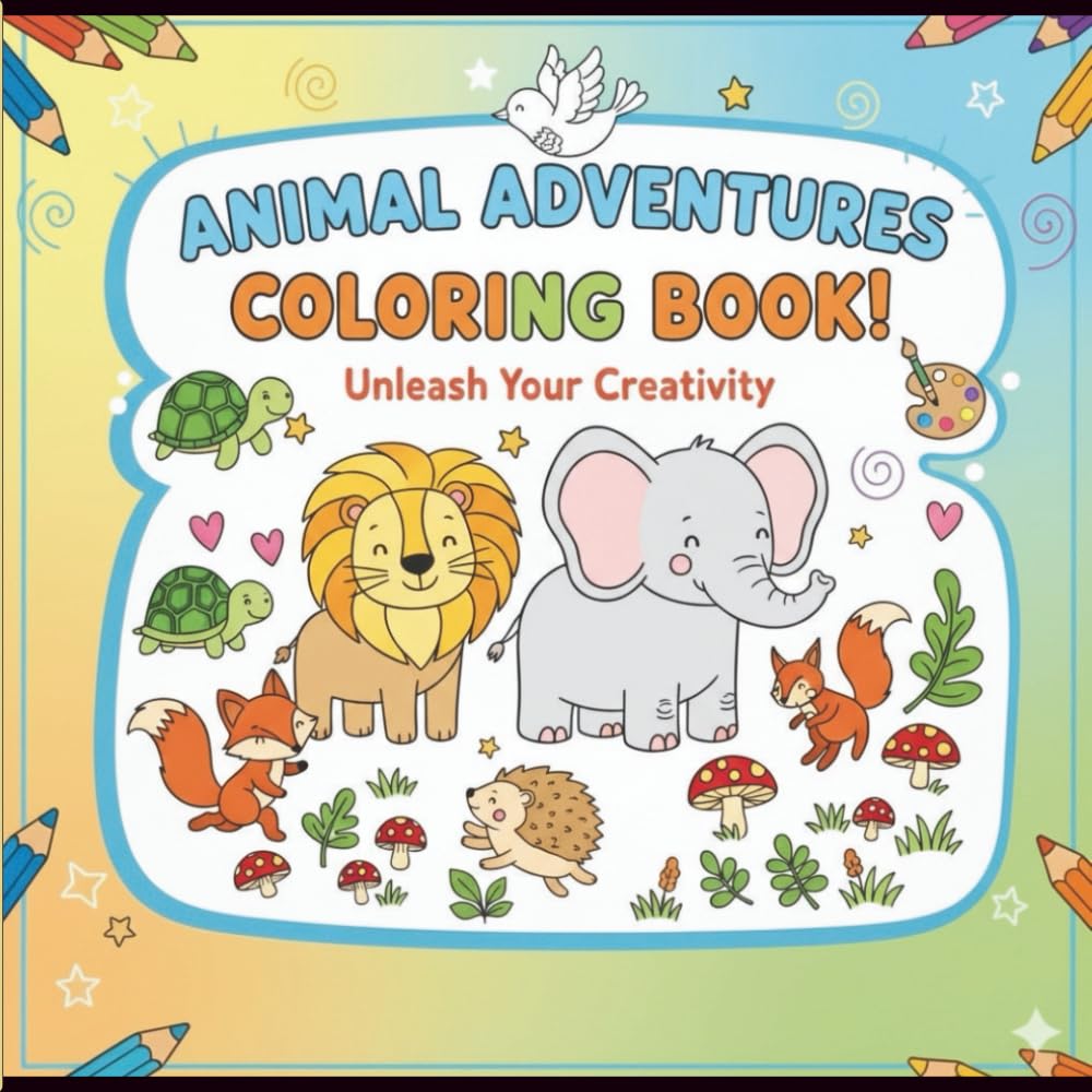 Animal Adventure Coloring Book For Kids: Over 50 pages, Educational Fun For All Ages!