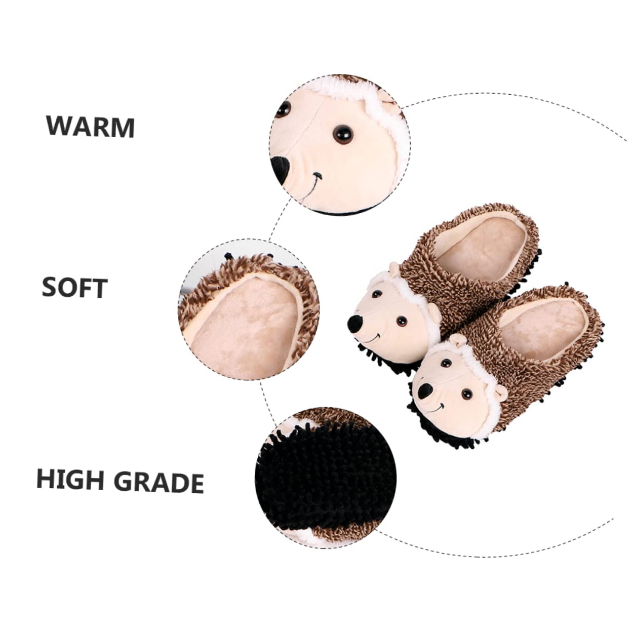 FRCOLOR Pantuflas De Erizo Con Forma De Conejito Pantuflas De Invierno Sintéticas Pantuflas De Interior Zapatillas De Dibujos Animados Divertidas Con Calefacción Animales Rata