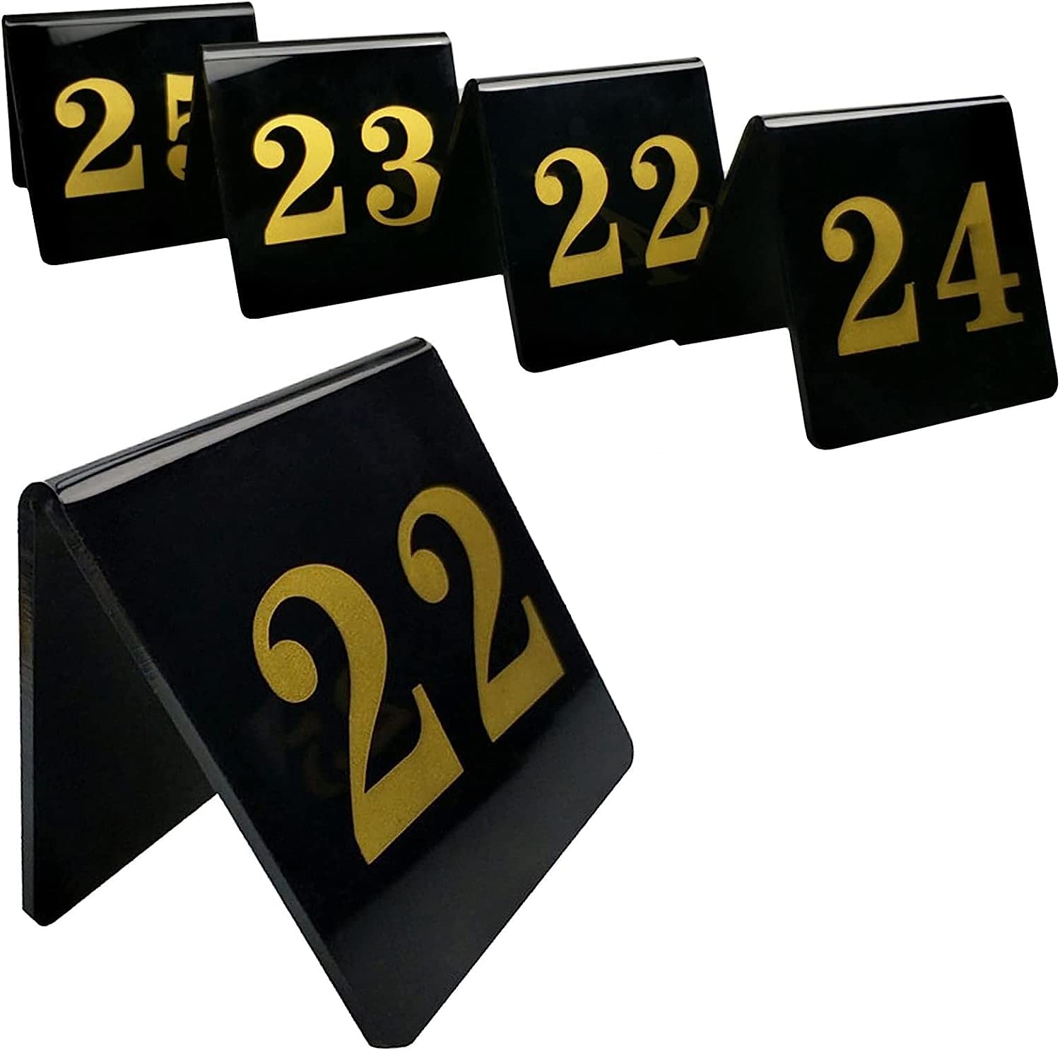 Table Number Signs 1-100, Place Cards Double-Side Numbers, Signs Plates Tent Style 8x8cm, Easy to Stack Up, Acrylic Table Numbers for Weddings Receptions Table Cards (Color : 1 to 50, Size :