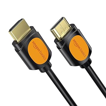 Amazon Basics High Speed HDMI Cable (Gold-plated, A Male to A Male) - Supports 4K @60Hz and Audio Return (6 Feet)