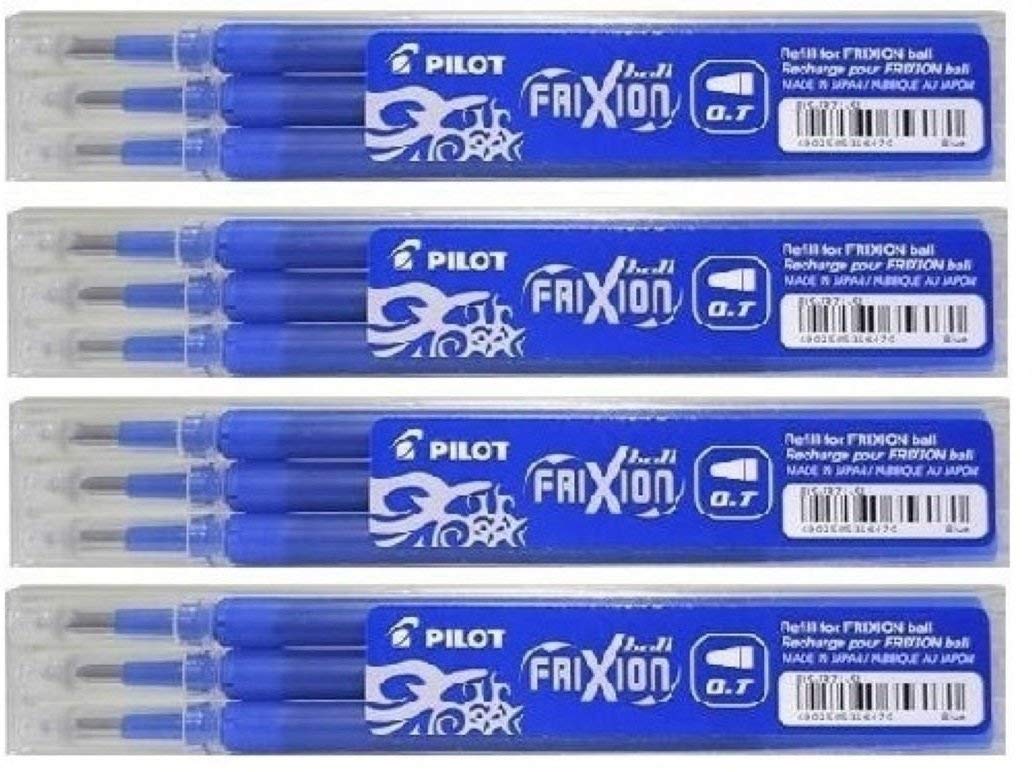 Pilot Frixion Rollerball Pen with Eraser, blue, 12 count (Pack of 1)