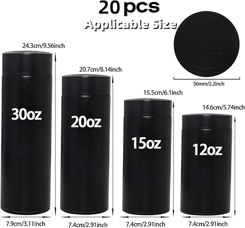 Miniatura 2 de Paquete de 20 piezas de goma para vasos de sublimación, protectores antideslizantes de silicona para vasos, posavasos de silicona con parte inferior