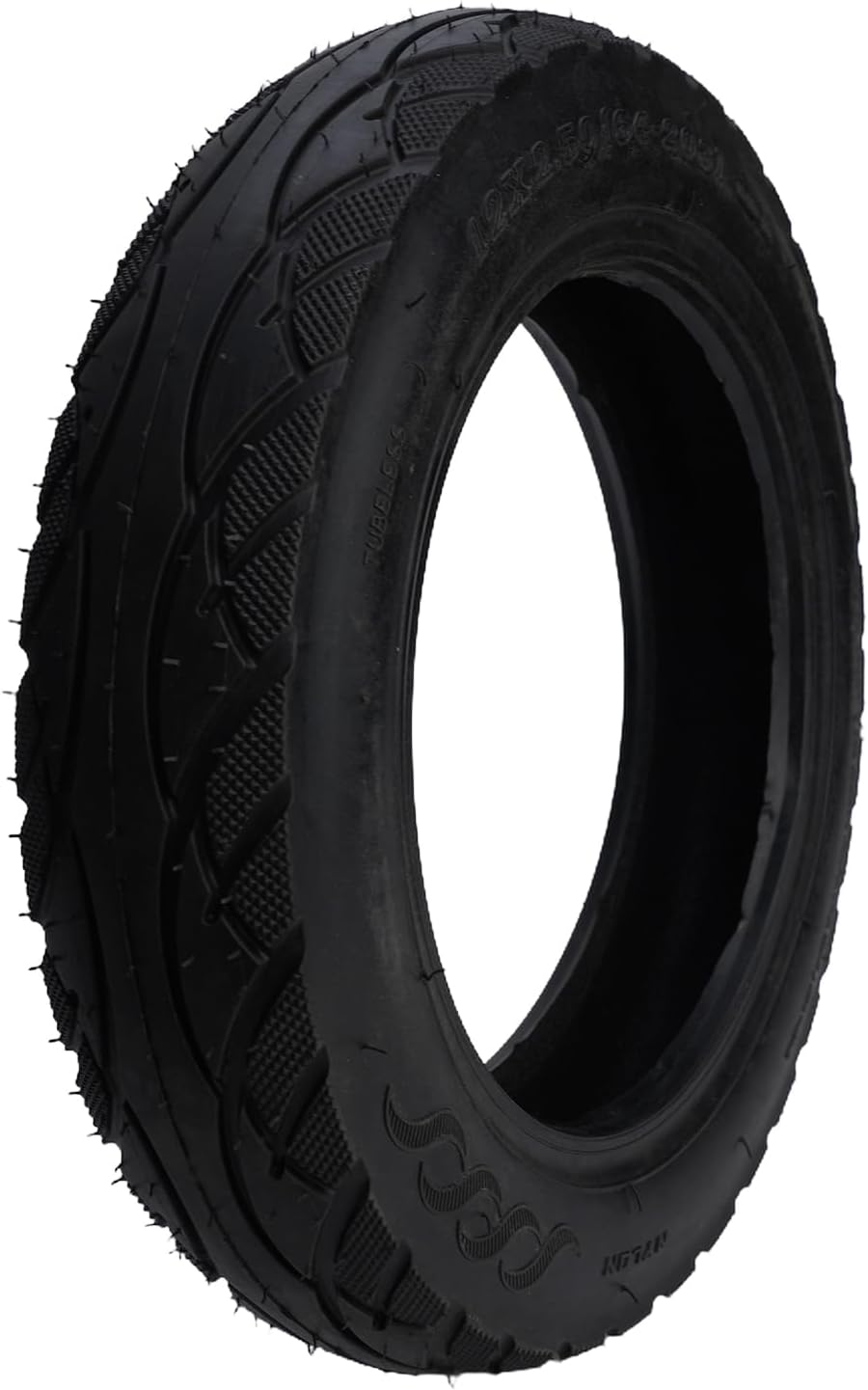 12x2.50 Tubeless Tire (64-203) for Electric Scooter E-Bike 12 Inch Black Rubber Replacement Wheel Part