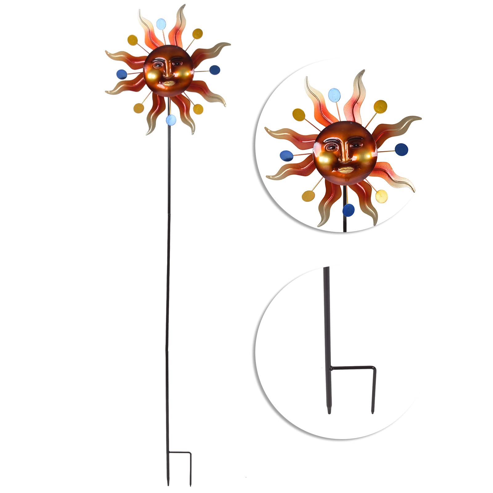 Molino de Viento Solar, Spinner de Viento de Flores Decorativo para Clima de Hierro con estaca de Tierra