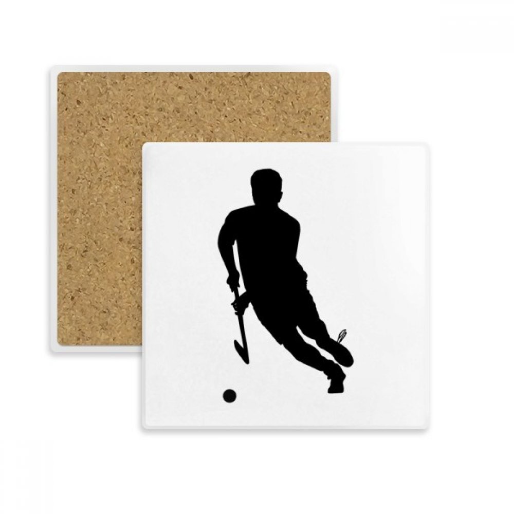 Hockey en cours d'éducation physique dessous de verre en pierre de protection