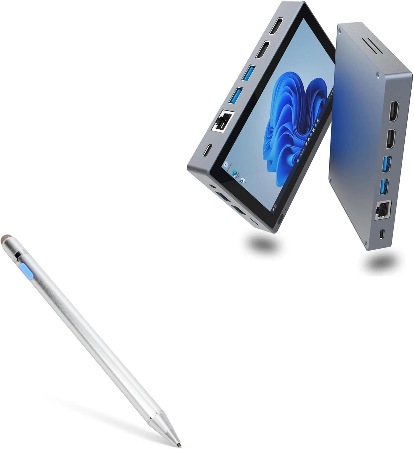 BoxWave Stylus Pen Compatible with HIGOLE GOLE 2 Pro Mini PC (5.5 in) - AccuPoint Active Stylus, Electronic Stylus with Ultra Fine Tip - Metallic Silver