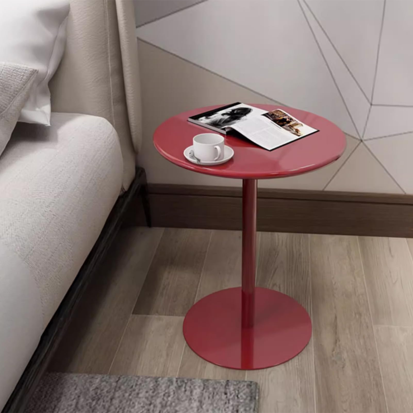 Table de bar ronde avec base en métal robuste – Table de pub moderne pour cuisine, salle à manger, bistrot et cocktails