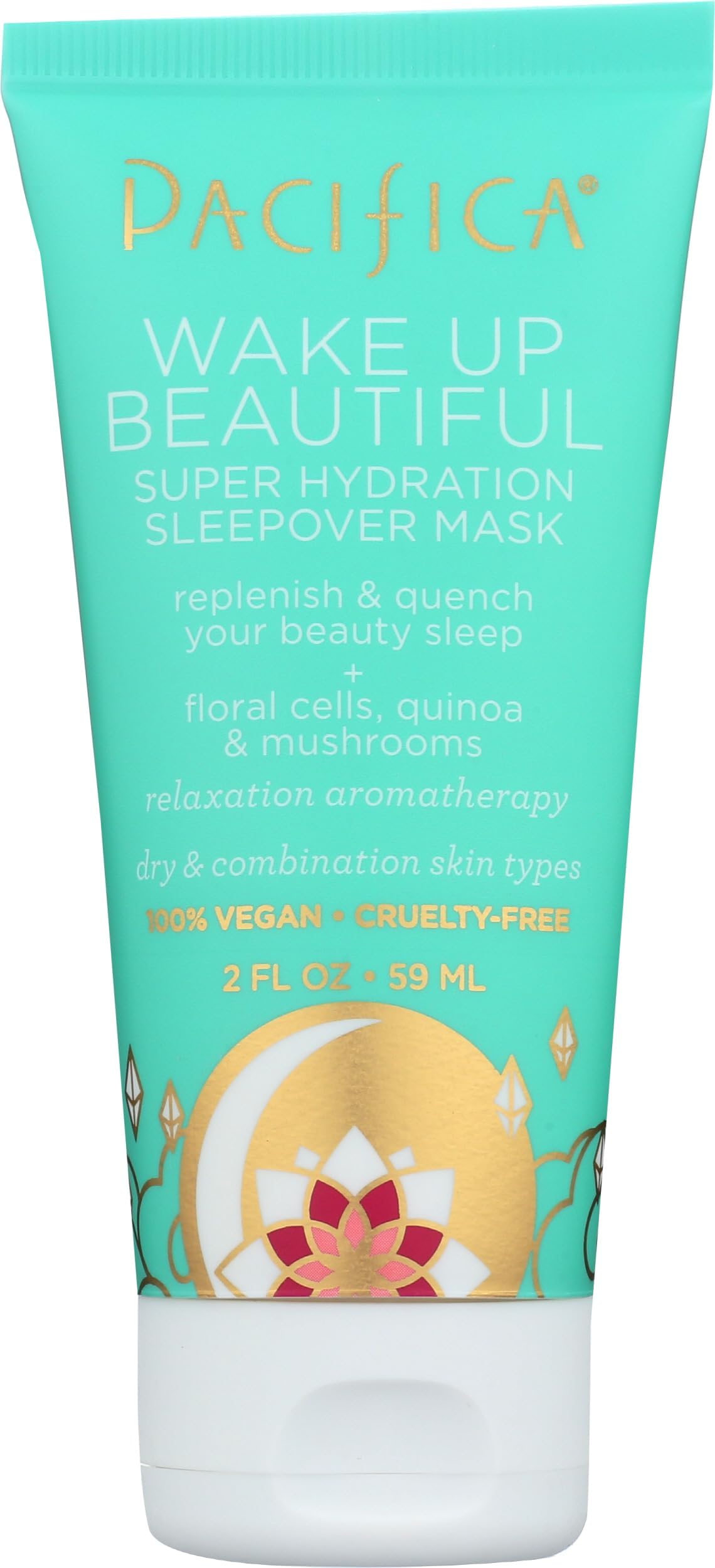 Pacifica Face Mask - Wake Up Beautiful Super Hydration Sleepover Mask, Skincare, Overnight Face Mask, Hyaluronic Acid, Vitamin E, Anti Aging, Skin Care, For Dry to Oily Skin, Vegan, 2 fl oz (1 Count)