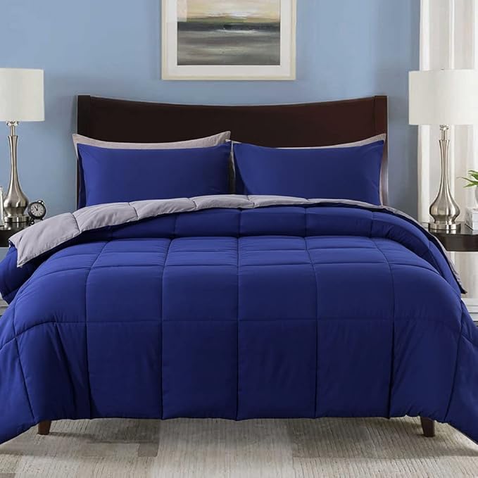 Decroom Lightweight King Comforter Set with 2 Pillow Sham 3 Pieces Set Quilted