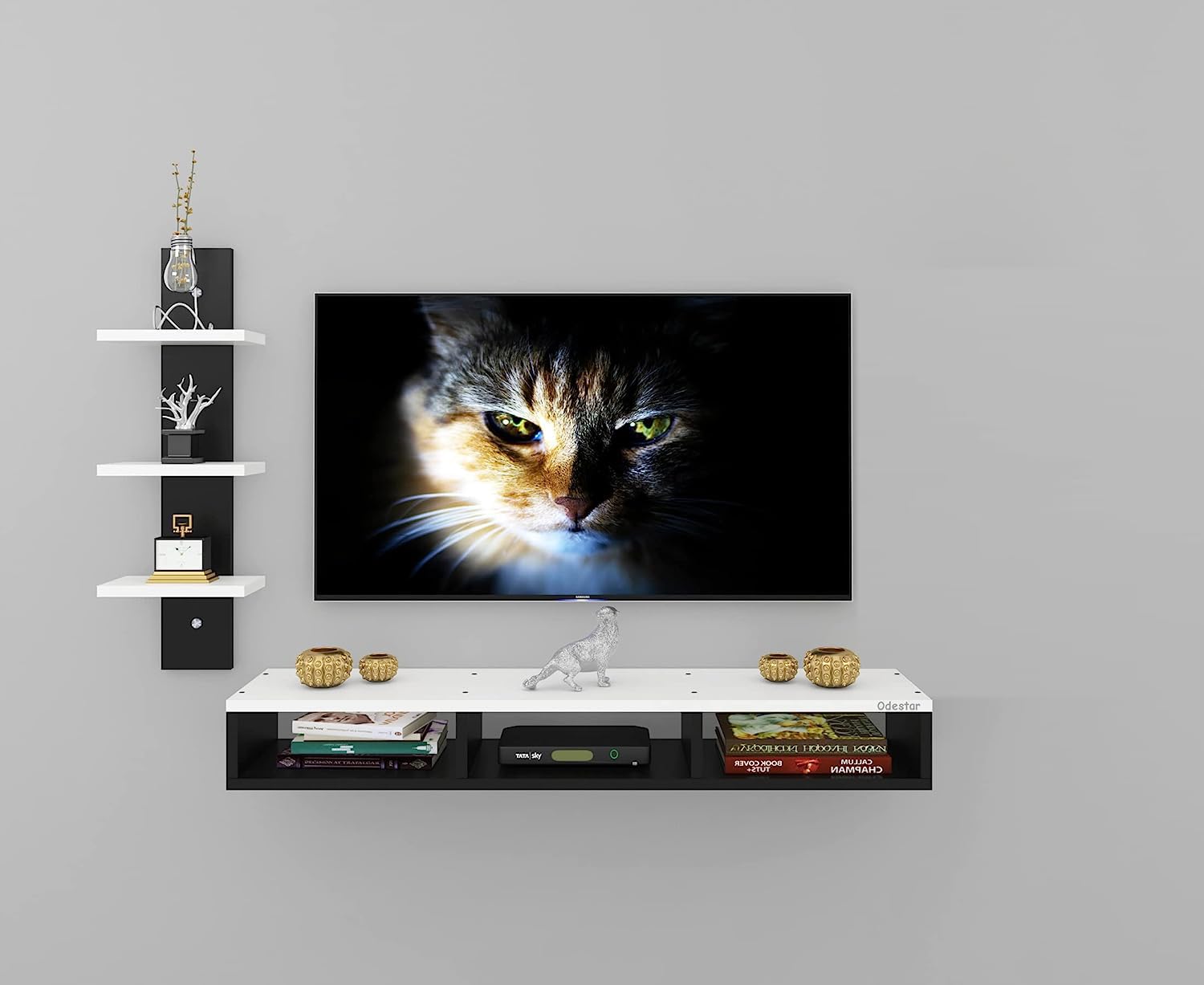 Odestar TV Unit Primex Wall Mounted Living Room Tv Unit with Engineering Wood UP to 32 Inch Tv Color-image-8