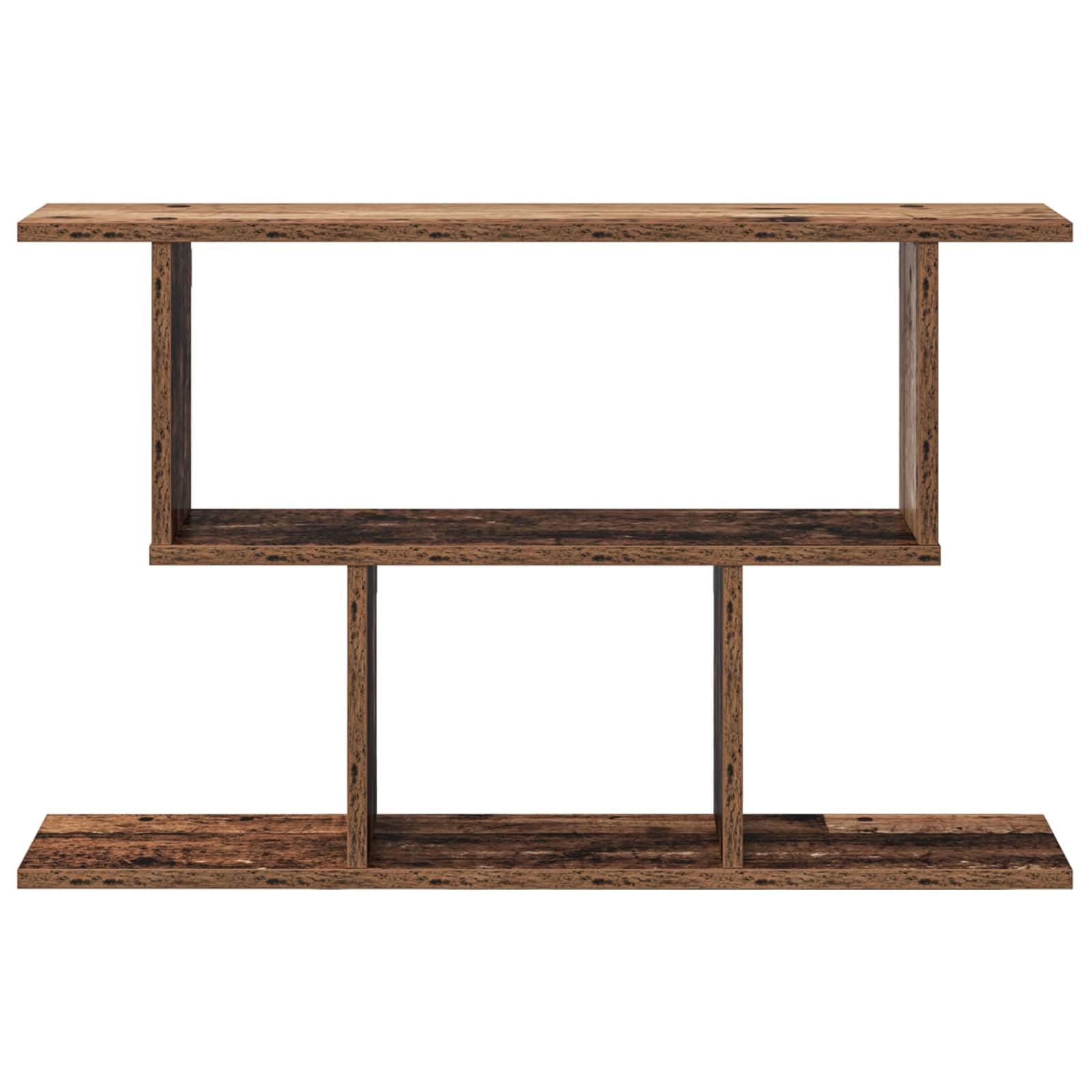 Scaffale da parete in legno anticato, 80 x 15 x 50,5 cm, con 4 scomparti, per libri e decorazioni, moderna mensola da parete per soggiorno