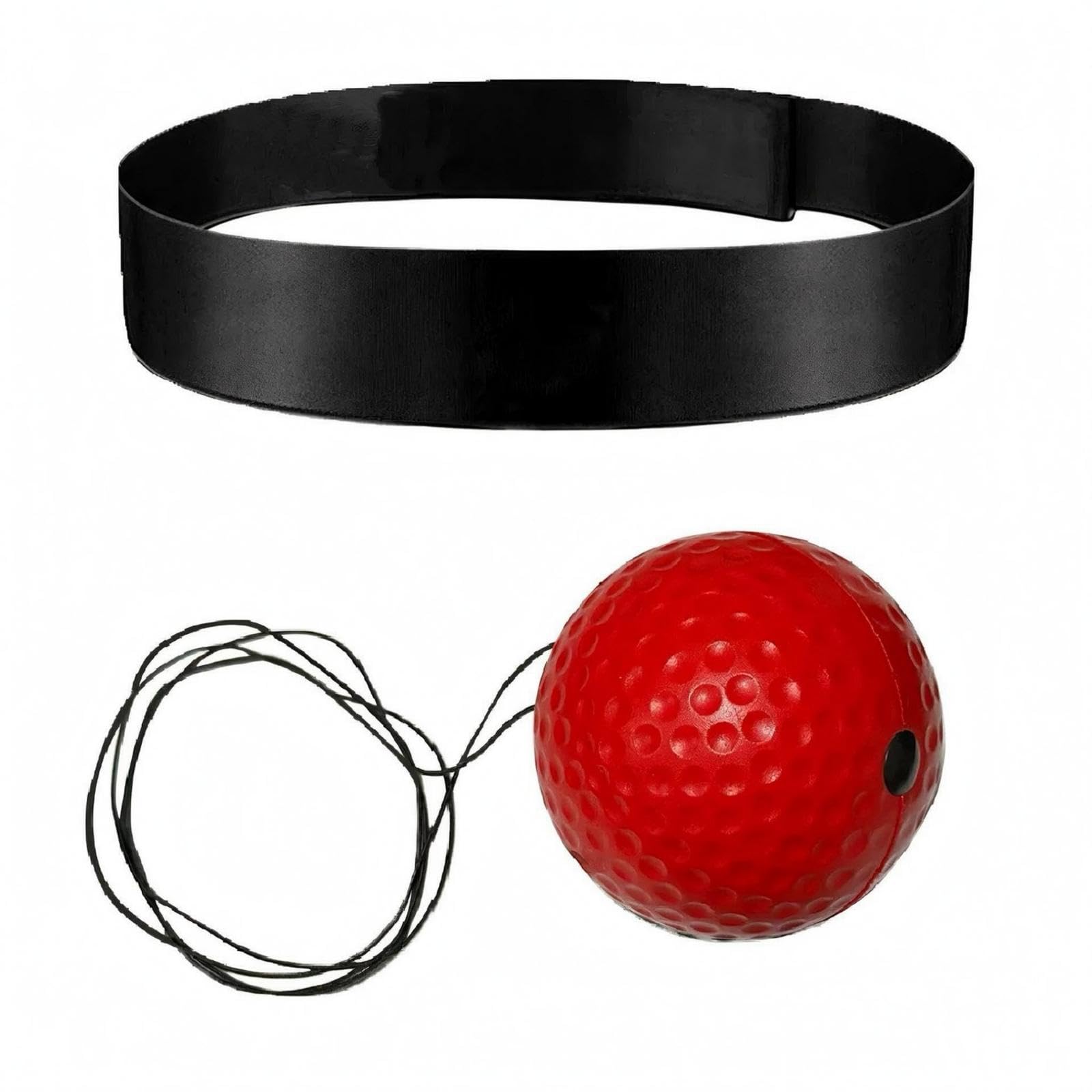 Reaction Ball with Headband Dimpled Surface Head-Mounted Ball Cord Attachment Red|Sporting Goods| Boxing, Martial Arts & MMA| Training Equipment & Supplies| Punching Bags-picture-21