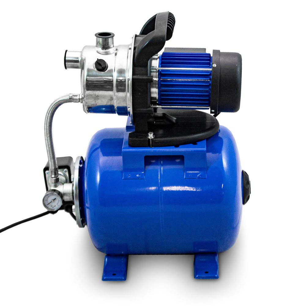 Bituxx Hauswasserwerk Wasserpumpe Gartenpumpe Bewässerungspumpe Stahl Kessel 1200W 3800L/H