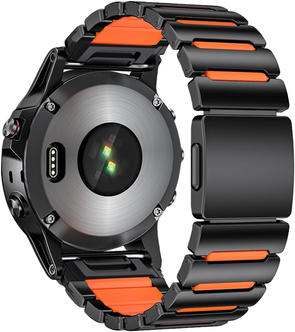Titanium Compatible for Garmin Fenix 8 51mm 7X 6X 5X Watch Band,26mm Dual-Color Magnetic Quickfit Bands Gifts for Men Fenix 7X 6X Pro/5X Plus/3HR/Instinct 2X Solar3 50mm/Enduro/Tactix/Epix Pro2