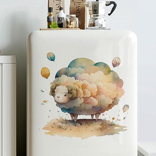 Miniatura 8 de Calcomanías de pared de ovejas de acuarela bonitas, de vinilo para decoración de animales de granja, impermeable, extraíble, autoadhesivos, murales
