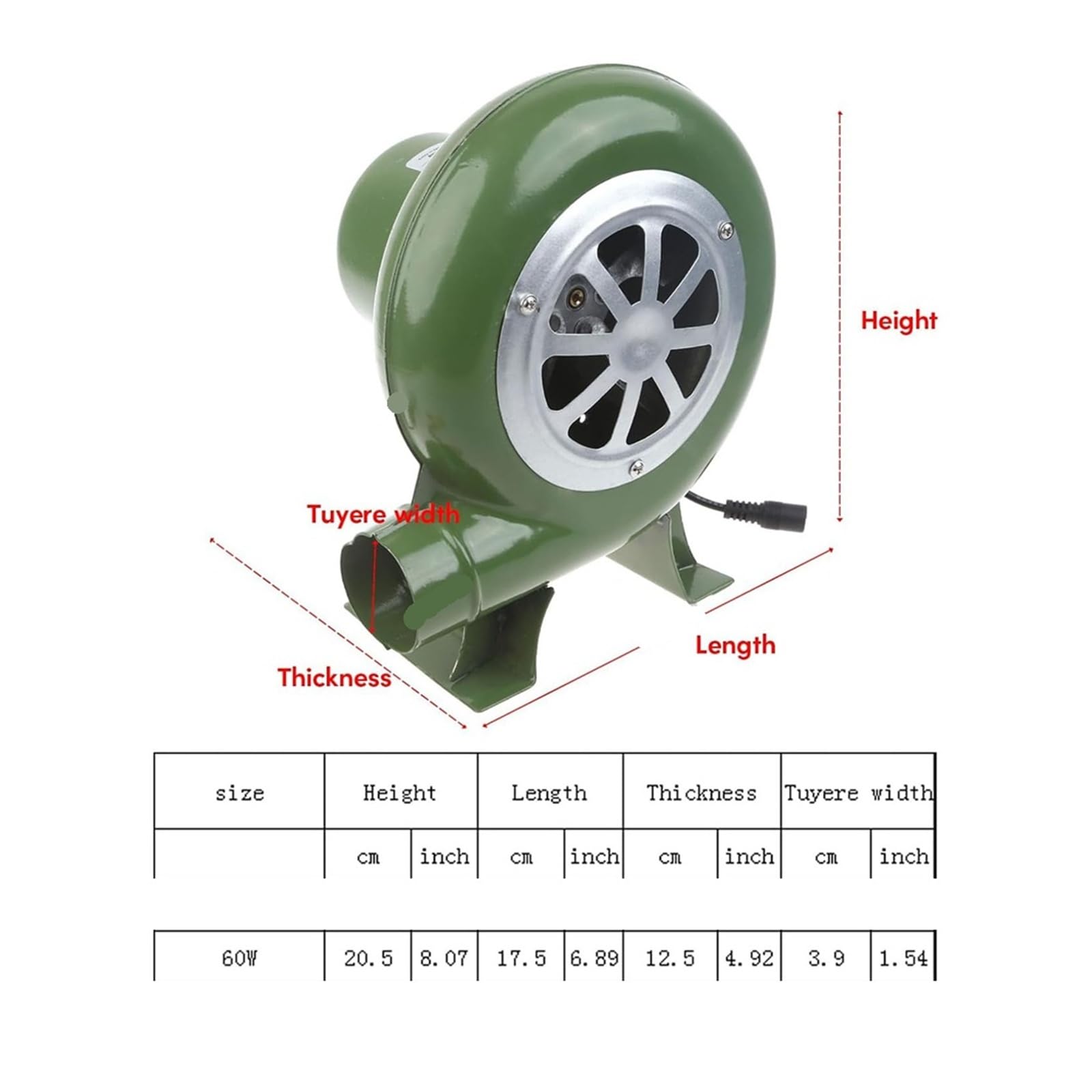 Ventilateur électrique for barbecue, adapté aux mini-forges de forgeron avec adaptateur vitesse Usage domestique