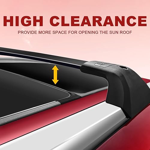 Vista 32 de KINGGERI Barras transversales con cerradura de 220 libras para Toyota Highlander 2014-2019 XLE Limited & SE LE & LE Plus, barras transversales