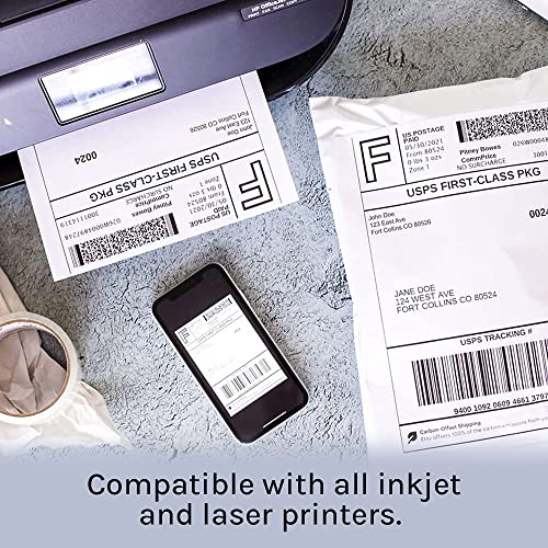 Premium Label Supply White Sticker Full Sheet Shipping Labels – 8.5" X 11" – Laser/Inkjet Compatible – (1 Label/Sheet), 100 Sheets - Letter Size #TOP2