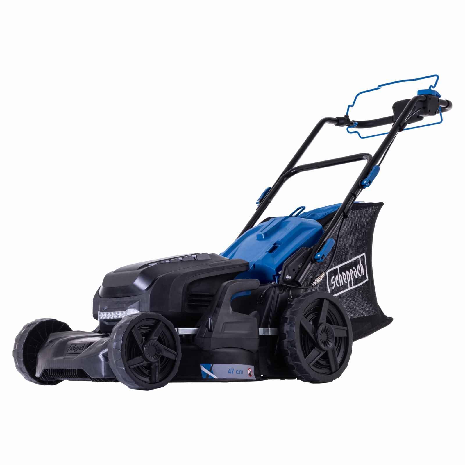 Scheppach Tondeuse à Gazon sans Fil BC-MP470-X - Série 20V IXES - démarrage électrique - Largeur de Coupe Max 47 cm - Hauteur de Coupe 26-80 mm - bac 75L - Vendu sans Batterie ni Chargeur
