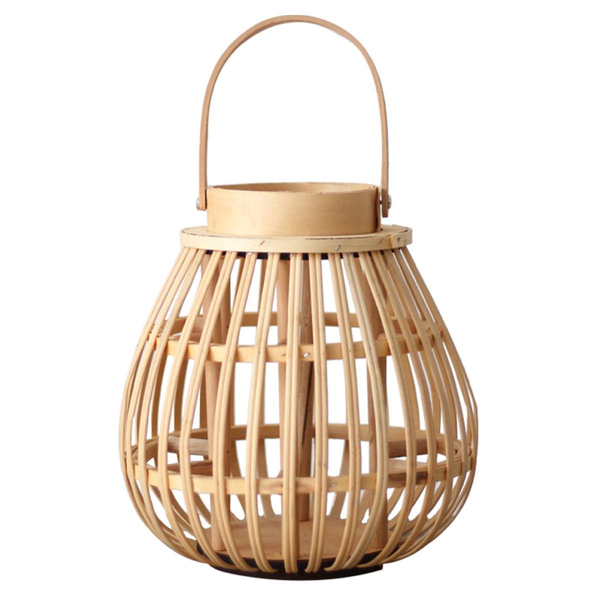 Ciieeo Candelabro de Bambú Artesanal Color Beige Diseño Retro y Linterna Decorativa para Hogar y Fiestas Ambiente Natural y Estilo Estético