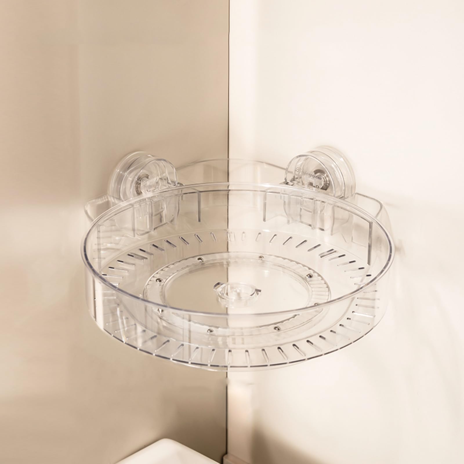 TruRim 360 Rotating Corner Shower Caddy with Strong Suction Cups Easy to Install and Removable Shower Shelves for