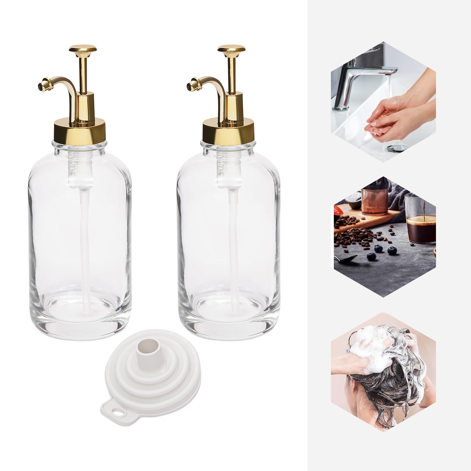 Dispenser per sciroppo, in acciaio inox 16 oz, erogatore di miele, accessori per bar, antigoccia, set da 2